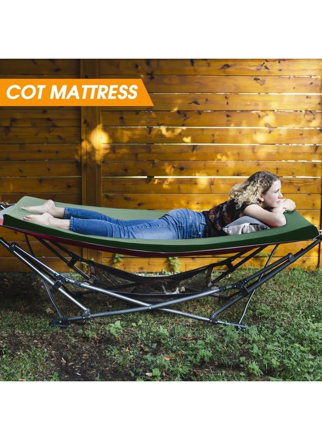 CYMULA Camping Cot Mattress 34in Wide Memory Foam Sleeping Pad,Soft Warm Non-Slip Camping Mattress Topper with Retaining for Adults,Portable Roll up Pad for Travel（79 * 34 * 2,Dark Green） - Image 4