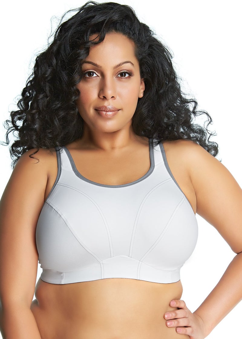 Goddess Women's Plus Size Wireless Soft Cup Sports Bra, White, 34G - Image 1