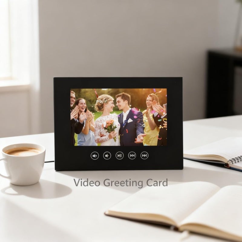 Electronic Greeting Card with LCD Color Screen, Customizable, 128MB Memory - HD Video Playback, Blank Cover for Wedding Songs Picture Cards, for Business Promotions and (5inch) - Image 3