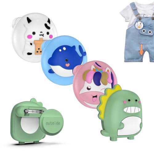 BIQIRE 4 Pack for AirTag Holder with Pin, Soft Silicone Cute Air tag Holder for Kids Hidden Airtag Case Waterproof airtag Accessories for Child, Elderly, Pets Collar, Clothes, Shoe, Backpack - Image 1