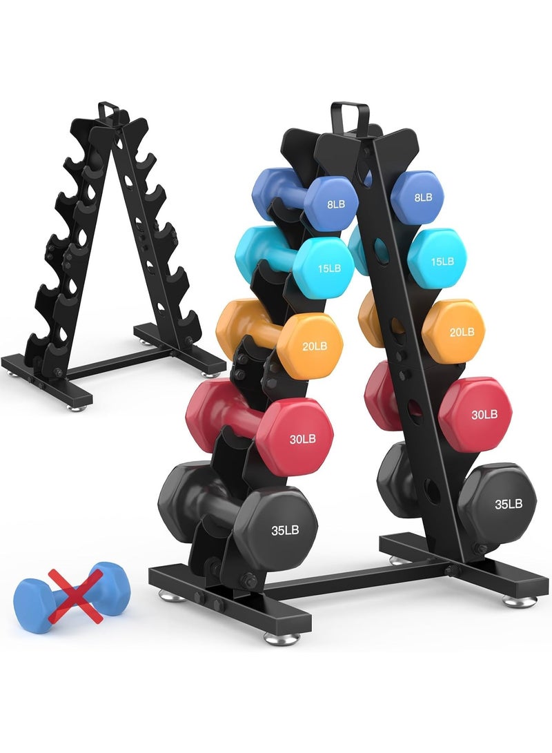 M.A&F's Dumbbell Rack Stand Only, Weight Rack for Dumbell Set, Home Gym Storage Stand for Weights, Metal A-Frame Strength Training Dumbbell Holder, with Handle, Dumbells not Included - Image 1