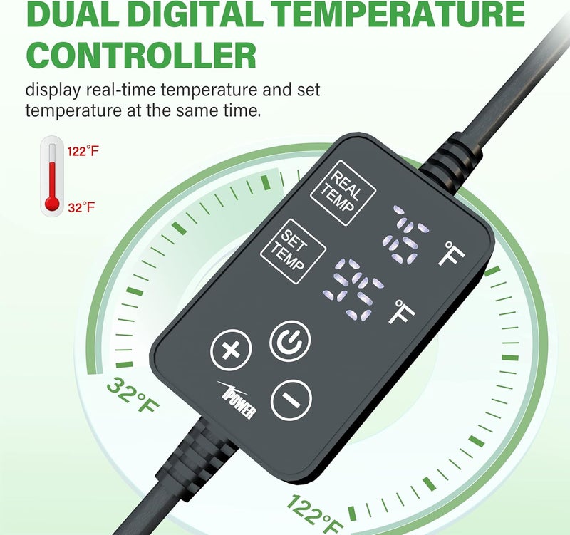 iPower Seedling Heat Mat for Plants with Dual Digital Temperature Controller 10 x 2075 Black - Image 5