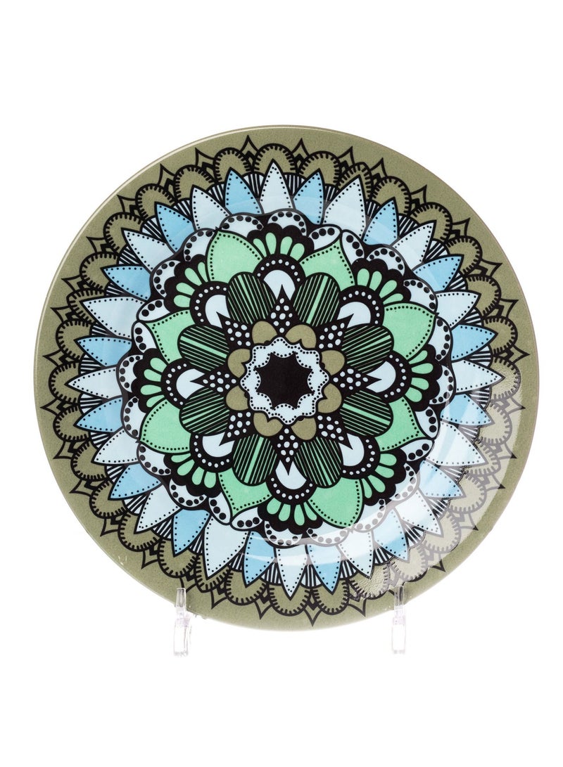 Hic flat porcelain dinner plates 4 Piece with Green/Black 27x27 cm - Image 2