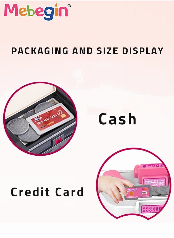 MEBEGIN Mini Supermarket Set, Kids Cashier Register Set with Scanner, Coins and Other Rich Accessaries, Kids Grocery Store, Creative Play House Toys, Educational Gift for Kids, Made of Non-toxic Plastic, Ideal Gift for Kids Aged 3+  - Image 5