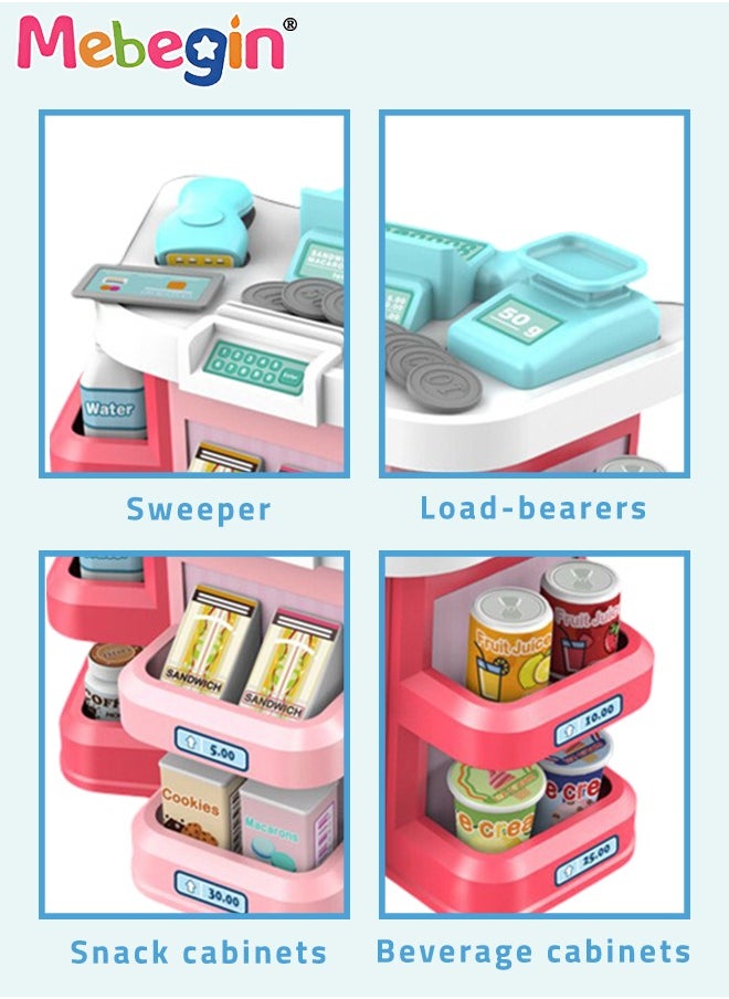MEBEGIN Mini Supermarket Set, Kids Cashier Register Set with Scanner, Coins and Other Rich Accessaries, Kids Grocery Store, Creative Play House Toys, Educational Gift for Kids, Made of Non-toxic Plastic, Ideal Gift for Kids Aged 3+  - Image 3