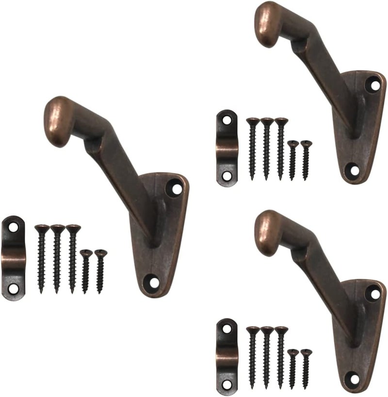 HOWTOOL Handrail Bracket Heavy Duty Wall Mounted Antique Bronze V Style, 3 Pack | - Image 1