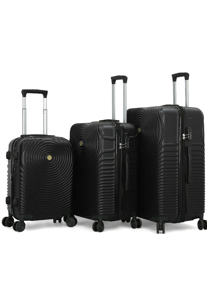 جيوردانو Giordano 3 piece hard trolley with TSA lock black colour