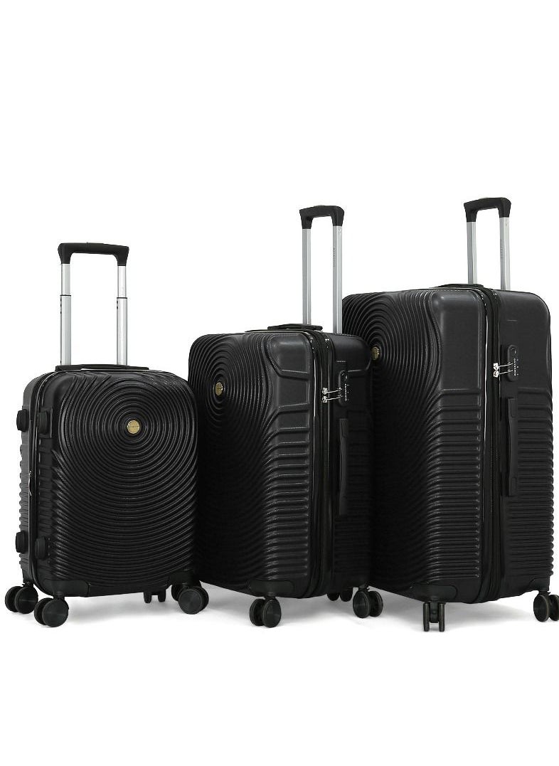 GIORDANO Giordano 3 piece hard trolley with TSA lock black colour  - Image 1