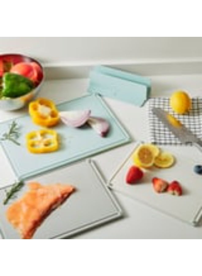 IKEA 3-Piece Plastic Cutting Board Set with Stand - Assorted Colors - Image 3