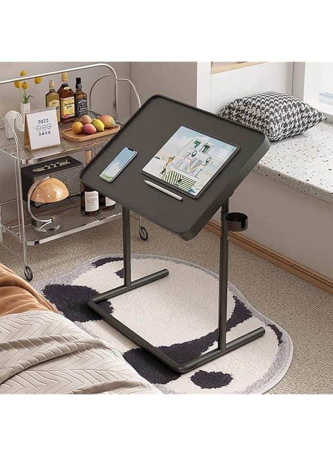 erorex - Laptop Desk Bedside Computer Table Adjustable Laptop Table Desk End Side Table For Sofa Bed Laptop Computer Stand Desks Laptop Bed Tray Table Lap Desk With Magnetic Desktop Black - Image 1