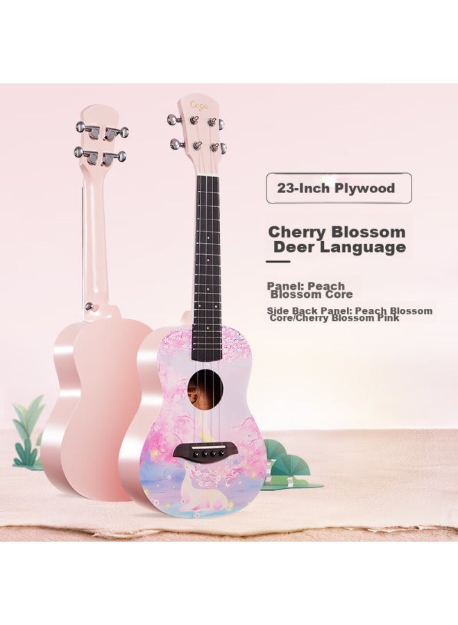 Cega Qiangu Ukulele For Children, 23-inch, Beginner-friendly, Cartoon Print, Small Guitar Instrument - Image 1