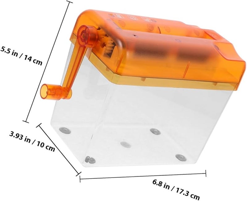Orange Mini Manual Handheld Paper Shredder Portable Desktop Document Cutter for Home Office Use - Image 3
