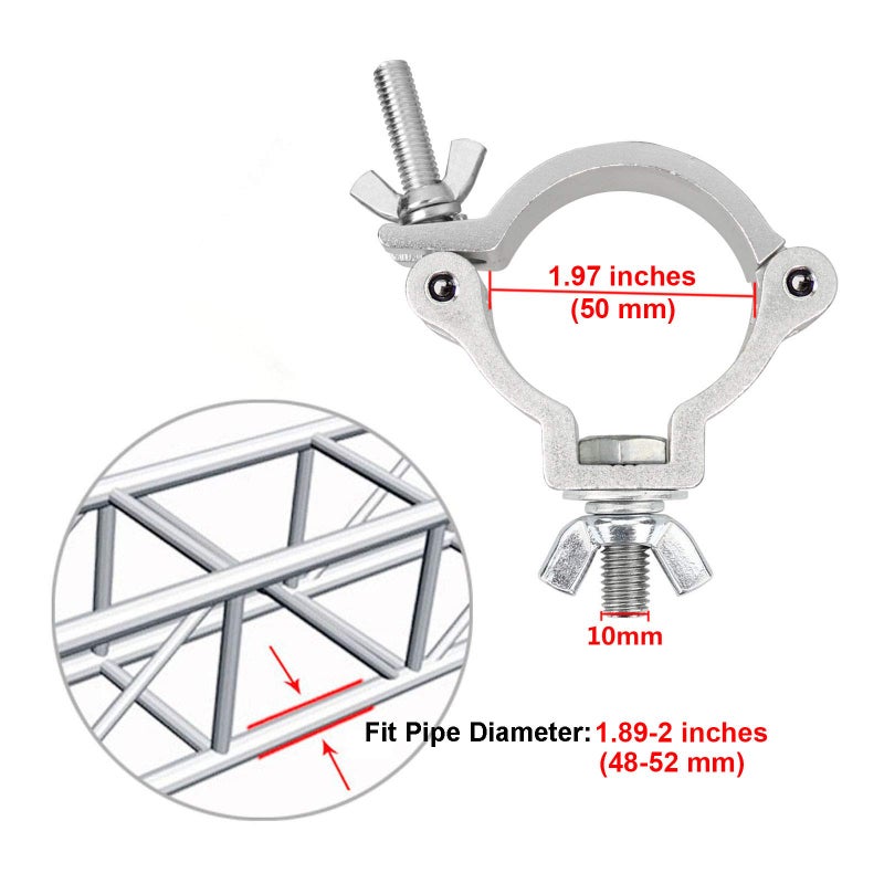 GBGS 20 Pack 2"Truss lighting Clamps, Aluminum O-Clamp Stage Lighting Moving Head Light Par Light Spotlight,Max Load 220 LB,TUV Certificated - Image 3