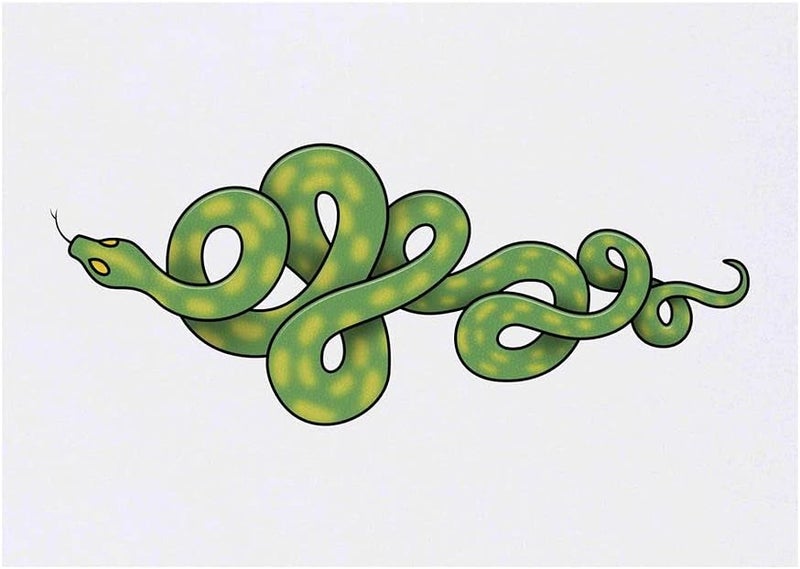 Green Snake Temporary Tattoo Water Resistant SkinSafe NonToxic Transfer TO00041740