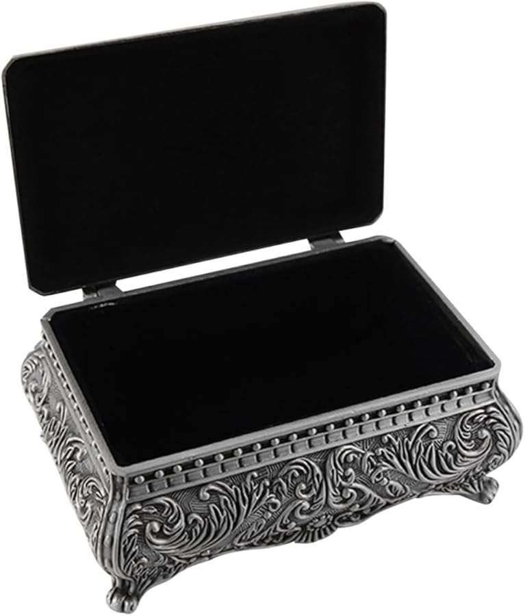 Vintage Alloy Jewelry Box Ring Storage Organizer For Desk Tabletop - Image 1