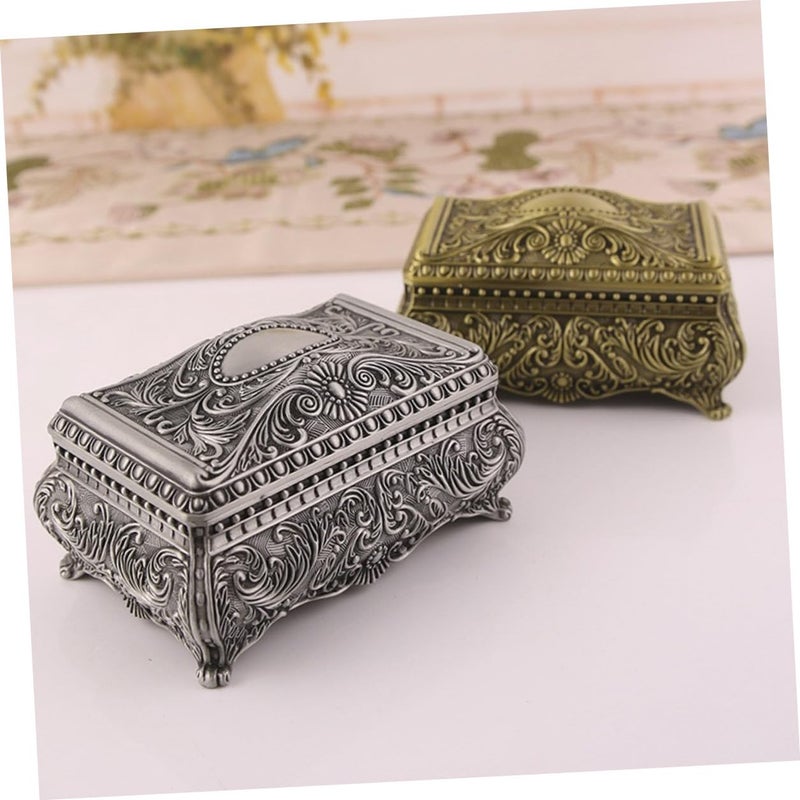 Vintage Alloy Jewelry Box Ring Storage Organizer For Desk Tabletop - Image 5