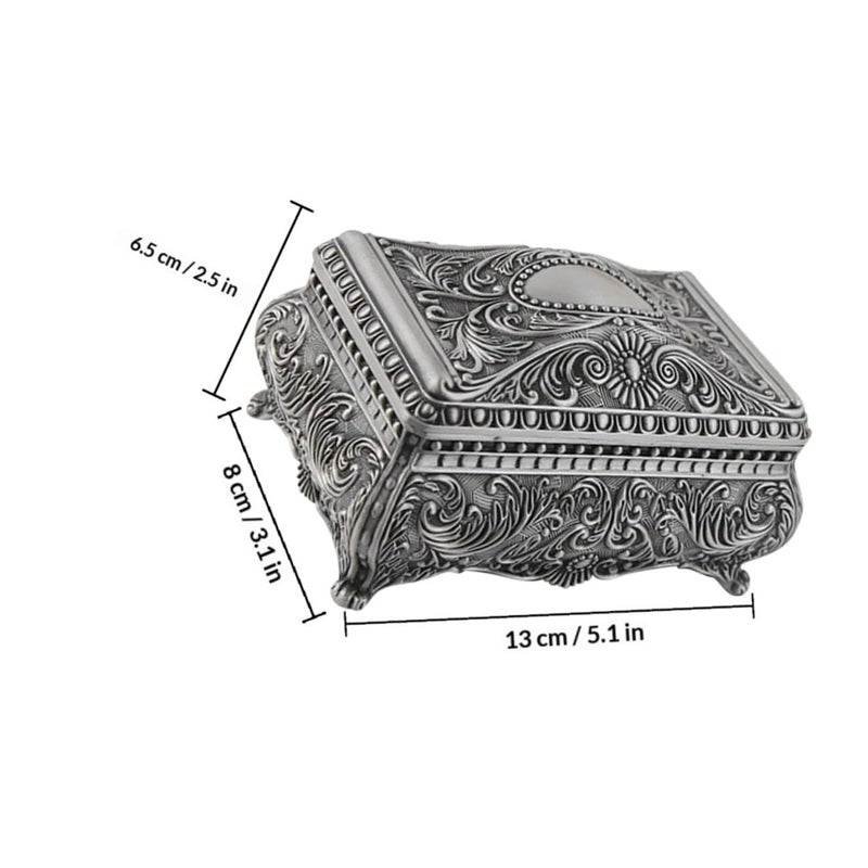 Vintage Alloy Jewelry Box Ring Storage Organizer For Desk Tabletop - Image 3
