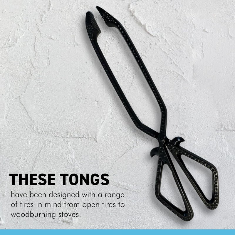 Thorness Metal Log and Coal Tongs for Fireside, Fireplace, Chimenea, Firepit, Pizza Oven, Indoor and Outdoor Fire - Poker for Log Burner - Image 5