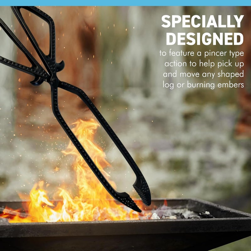 Thorness Metal Log and Coal Tongs for Fireside, Fireplace, Chimenea, Firepit, Pizza Oven, Indoor and Outdoor Fire - Poker for Log Burner - Image 3