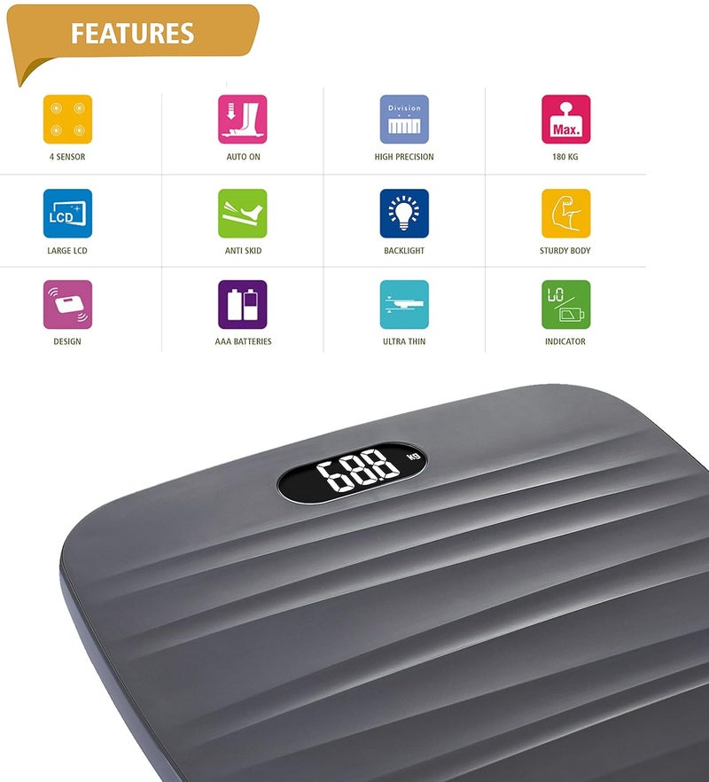 Newnik PSE201 Digital Personal Body Weighing Scale, Strong & Best ABS Build Electronic Bathroom Scales & Weight Machine for Home, Clinic, Hospital, Gym, Fitness centre with 1 Year Warranty - Image 2