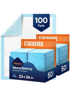 Stack Man Chucks Pads Disposable [100-Pack] Adult Incontinence Underpads 23"x 36" Large Absorbent Fluff Protective Bed Pads, Toddler Mattress Pads - Pee Pads for Pets, Kids & Adults - Dog & Puppy Training Pads 