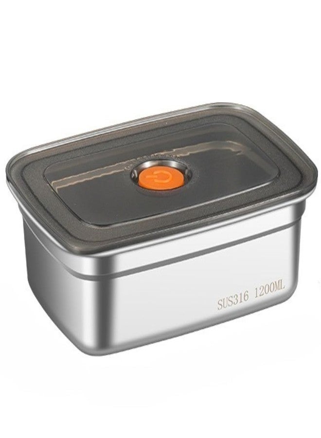 Swejos Stainless Steel Containers with Lids, Set of 1, Bright Collection, Leakproof SUS 316 Steel Food Containers, Nesting Snack Lids, Metal Lunch Box, Portable, Reusable Meal Kit (1200ML) - Image 1