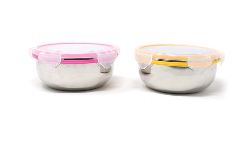 Steellock Stainless Steel Airtight Round Storage Container 2 Pc Set, 700 ml Each - Image 4