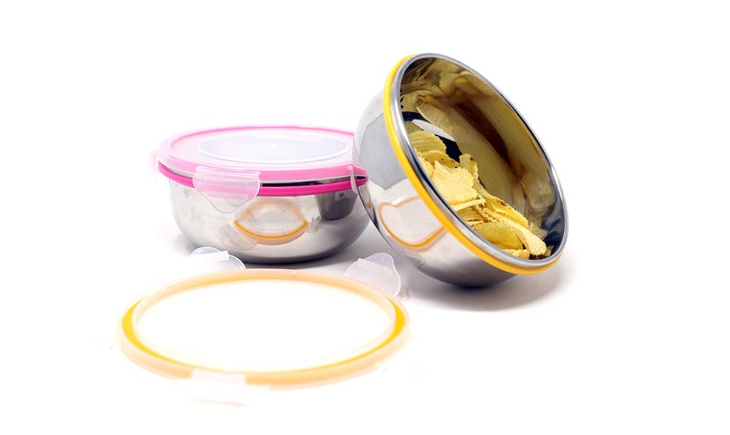 Steellock Stainless Steel Airtight Round Storage Container 2 Pc Set, 700 ml Each - Image 2
