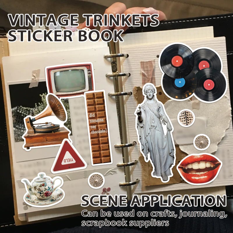 Bomichi Vintage Sticker Book, 30 Sheets 308 Pcs Aesthetics Stickers for Journaling Scrapbooking Bullet Journals Planners Letter Card Making - Image 2