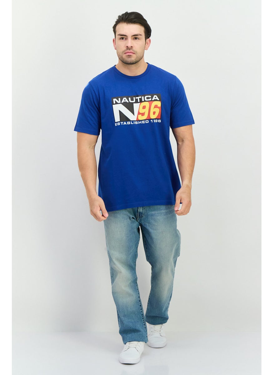 Nautica Competition - Men Crew Neck Short Sleeves Graphic Print T-Shirt, Blue Combo - Image 1