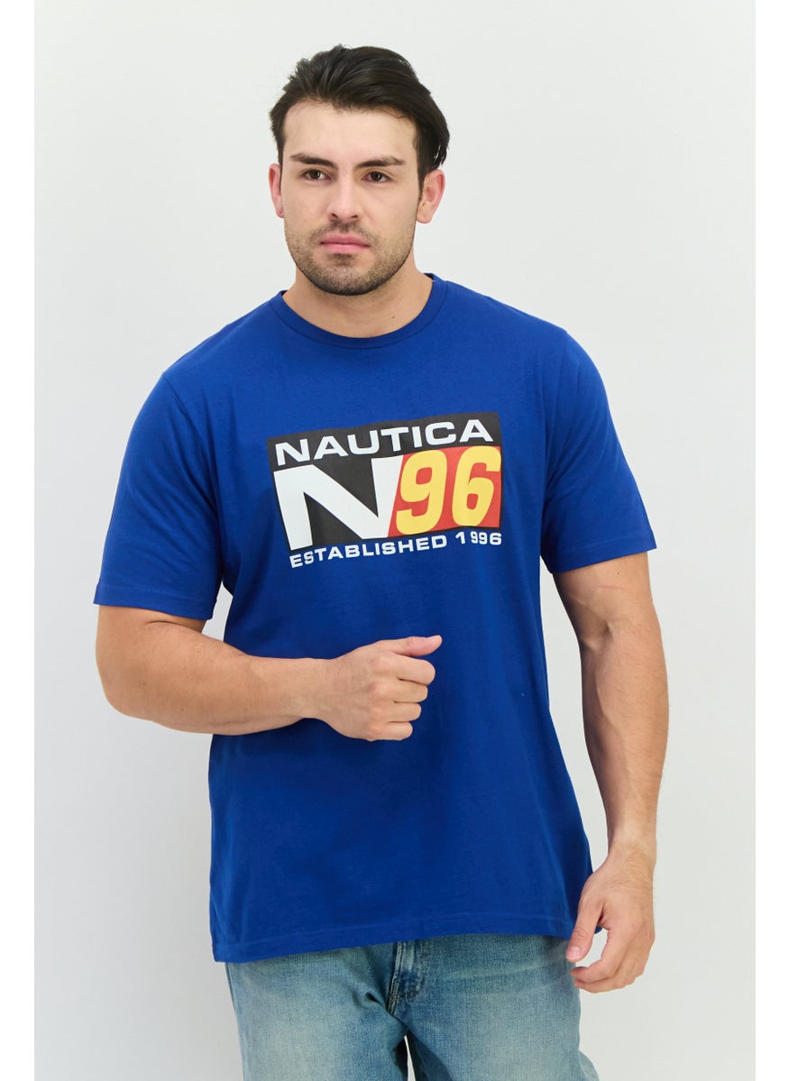 Nautica Competition - Men Crew Neck Short Sleeves Graphic Print T-Shirt, Blue Combo - Image 1