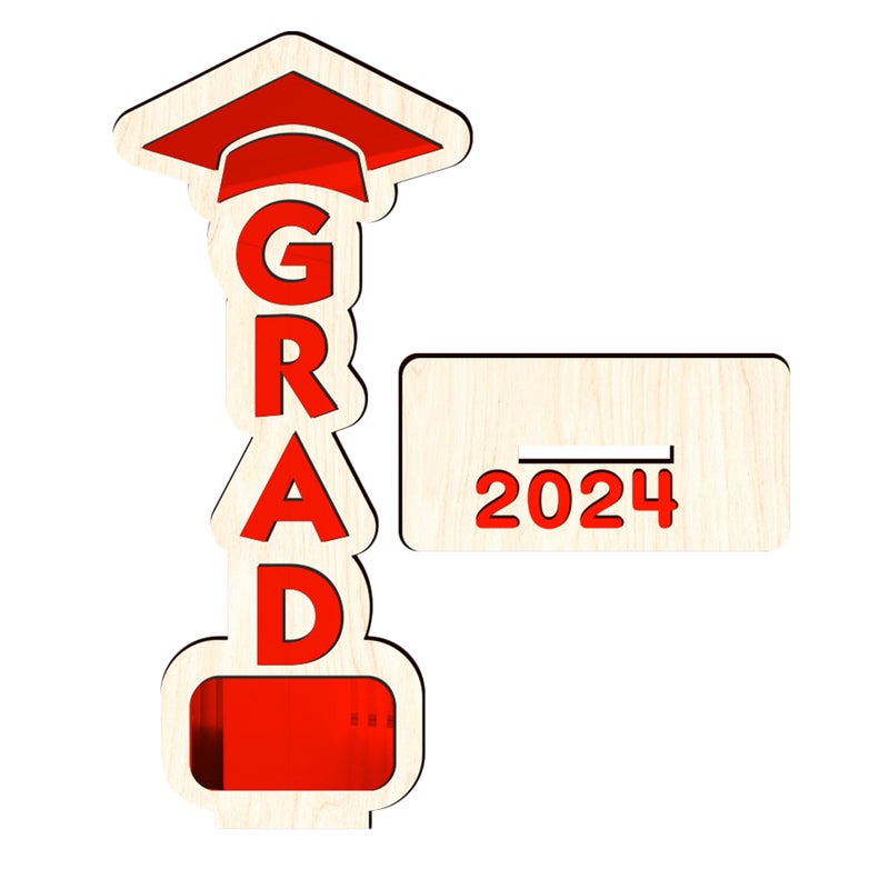 🏠 زينة خشبية لحفلة التخرج دفعة 2024 للأصدقاء والعائلة بمقاس 20 40 9 20 5 00 سم ثابتة - Image 4