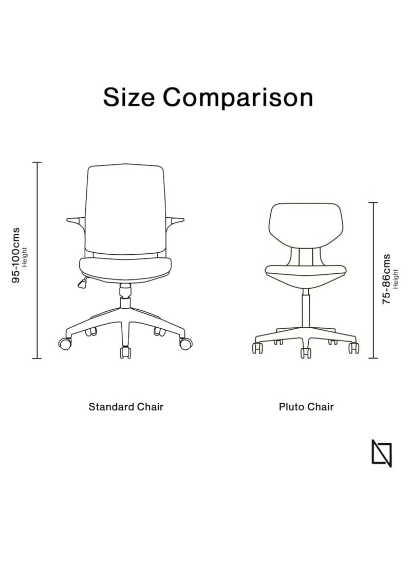 NAVODESK - NAVO Pluto Compact Home Office Desk Chair Small Study Chair Adjustable Low Back Computer Task Chair Height Adjustment Lake Green Low-Rise - Image 1