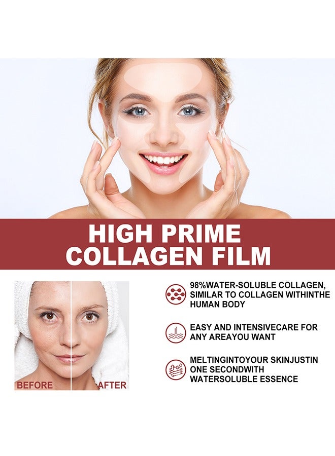 OUHOE Collagen Hydrating Film, Melting Mask Pure Collagen Films For Face, Boosts Moisture Soluble Collagen Film Firm Skin And Prevents Fine Lines（1 Boxs） - Image 5