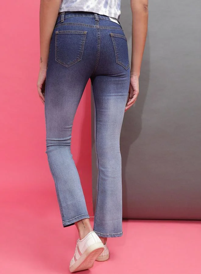 Freehand Blue Freehand Women Ombre Look Bootcut Jeans for Women | Best Price UAE