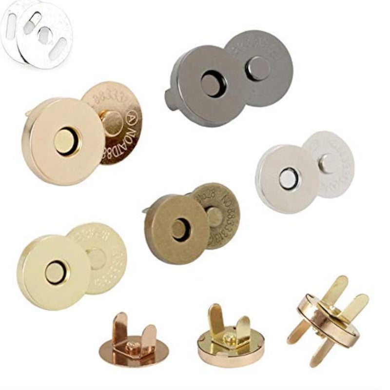 DIY Crafts DIY Crafts Pack of 10 Pcs 10x1, Gold, 10set Magnetic Snap Fasteners Clasps Buttons Handbag Purse Wallet Craft Bags Parts Accessories Pick Colo(Pack of 10 Pcs 10x1, Gold)  - Image 1