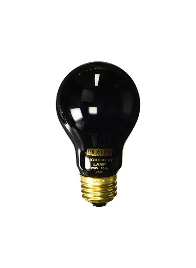 Exo Terra مصباح حرارة ضوء القمر إكسو تيرا نايت جلو، لمبة إضاءة حوض الزواحف A19، 75 واط، PT2130A1 - Image 1