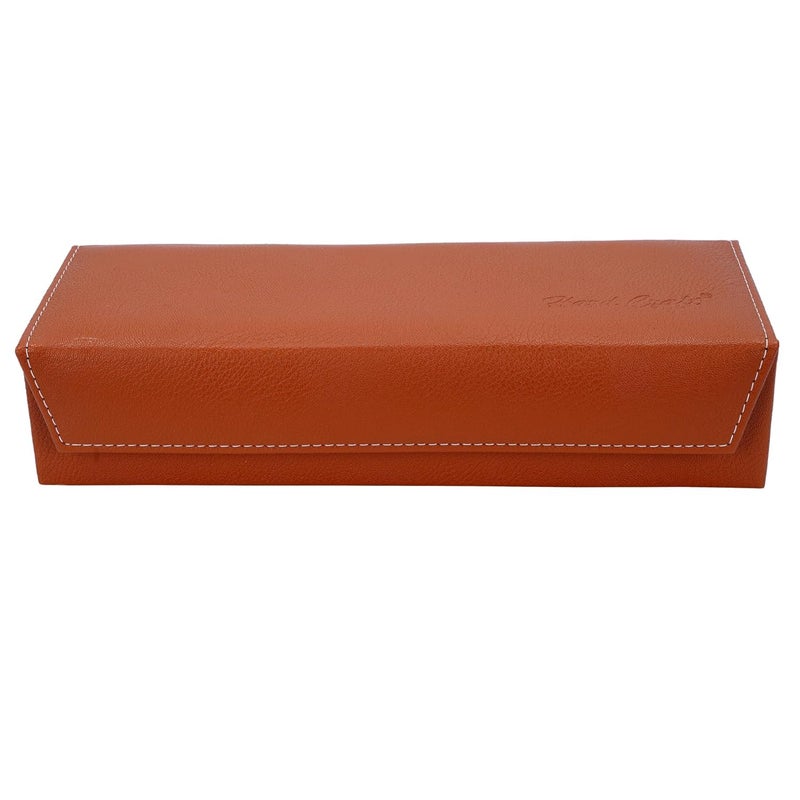 Hard Craft Watch Organizer Holder Jewelry Accessories Display Storage Case Watch Organiser Collection Box 5 Slots In PU Leather For Men Women Rust Color - Image 2
