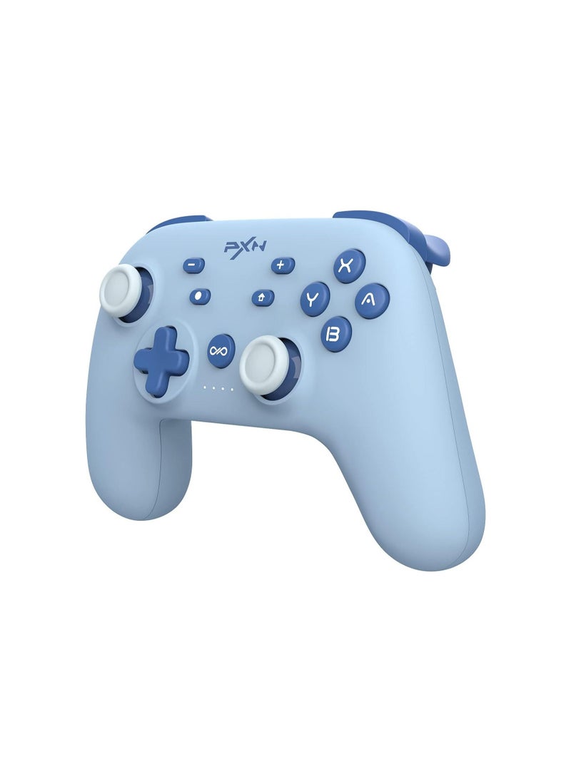 No branded Pxn P50 Wireless Gaming Switch Pro Controller Support Adjustable Dual Vibration Macros Turbo Gyro Axis NFC and Screenshot Remote Gamepad Joystick for Nintendo Switch Lite and OLED (BLUE)  - Image 1