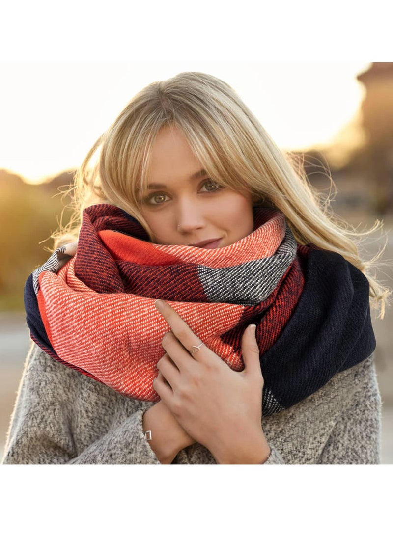 SYOSI - Women's Plaid Shawl Wrap, Fashionable Long Scarf in Big Grid Design, Winter Warmth and Style, A Perfect Gift for All Occasions - Image 1