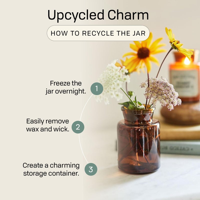 Paddywax Artisan Apothecary Scented Candle with Lid in Reusable Glass Jar, Clean-Burn Soy Candle with Approx. 54 Hour Burn Time, Sea Salt & Sage, 8 oz. - Image 5