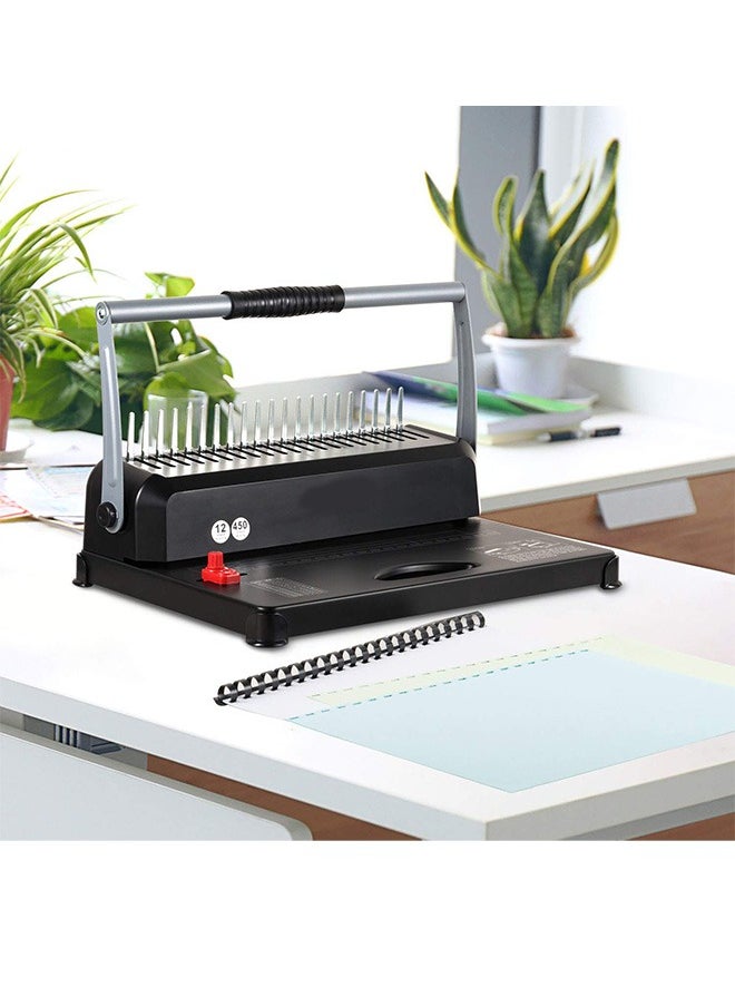 Generic - Binding Machines, 21-Holes, 450 Sheets, Comb Bind Machine Book Maker with 100 PCS 3/8'' Comb Binder Spines Starter Kit, Comb Binding Machine for Letter Size, A4, A5 or Smaller Sizes - Image 1