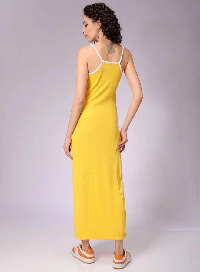 Freehand  Women Regular Fit Solid Square Neck Sleeveless Maxi Dress for Women | Best Price UAE