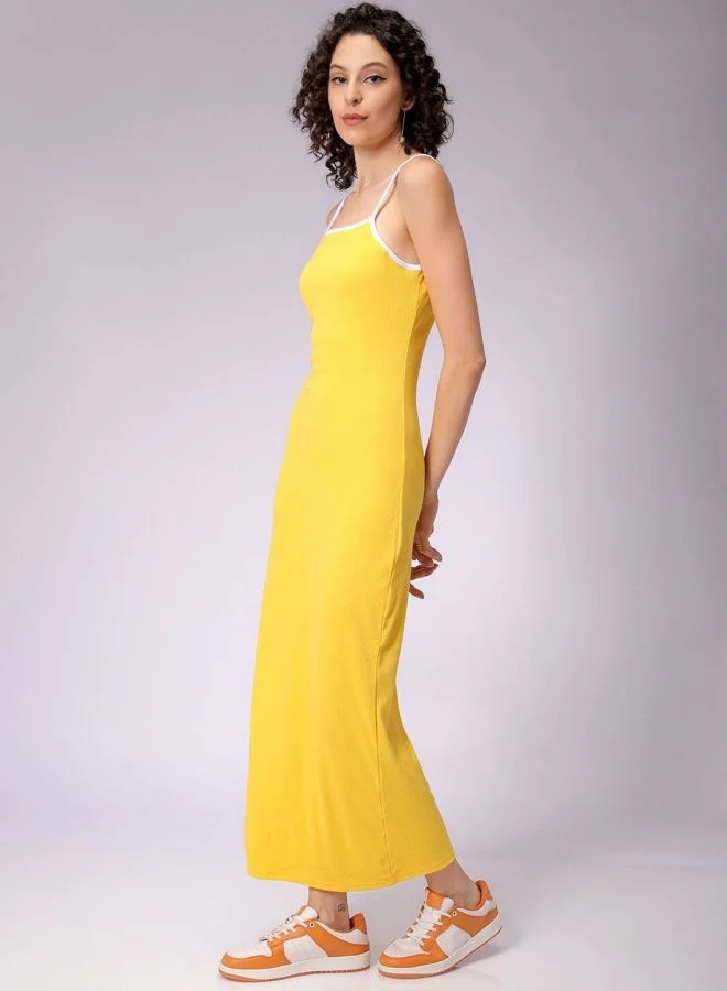 Freehand  Women Regular Fit Solid Square Neck Sleeveless Maxi Dress for Women | Best Price UAE