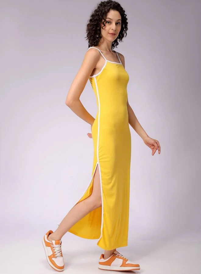 Freehand  Women Regular Fit Solid Square Neck Sleeveless Maxi Dress for Women | Best Price UAE