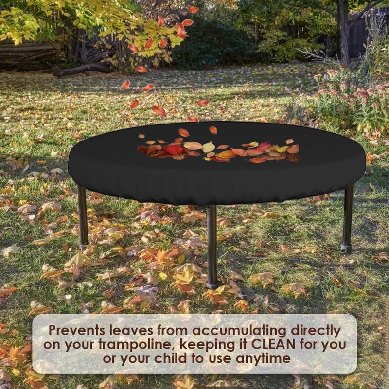 COOSOO Trampoline Cover Mini Trampoline Cover Waterproof protective cover for Trampoline Indoor Outdoor Garden Rebounder (Not Spring Cover) (Black, 36"Dia x 4.3"H) - Image 4