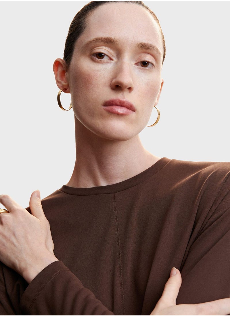 MANGO - Tie Detail Crew Neck Top - Image 1