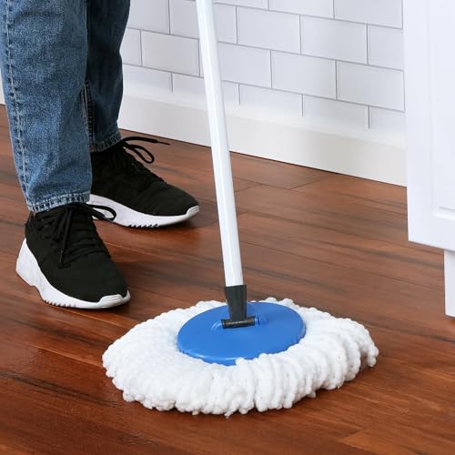 kytaste Microfiber Mop Heads Refills for Universal Spin Mop, Standard Replacement for Hurricane, Mopnado Round Shape Spin Mop Handle, 360 Degree. Perfect Home, Commercial Clean, Wood, Tile Floor.(1PC) - Image 4