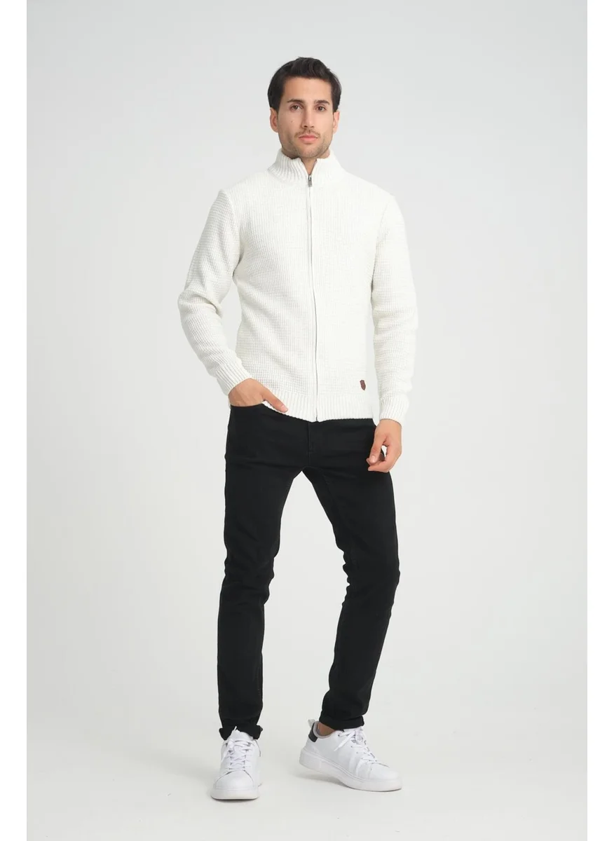 الكسندر جاردي Alexandergardı Turtleneck Zippered Knitwear Cardigan (E22-5714)
