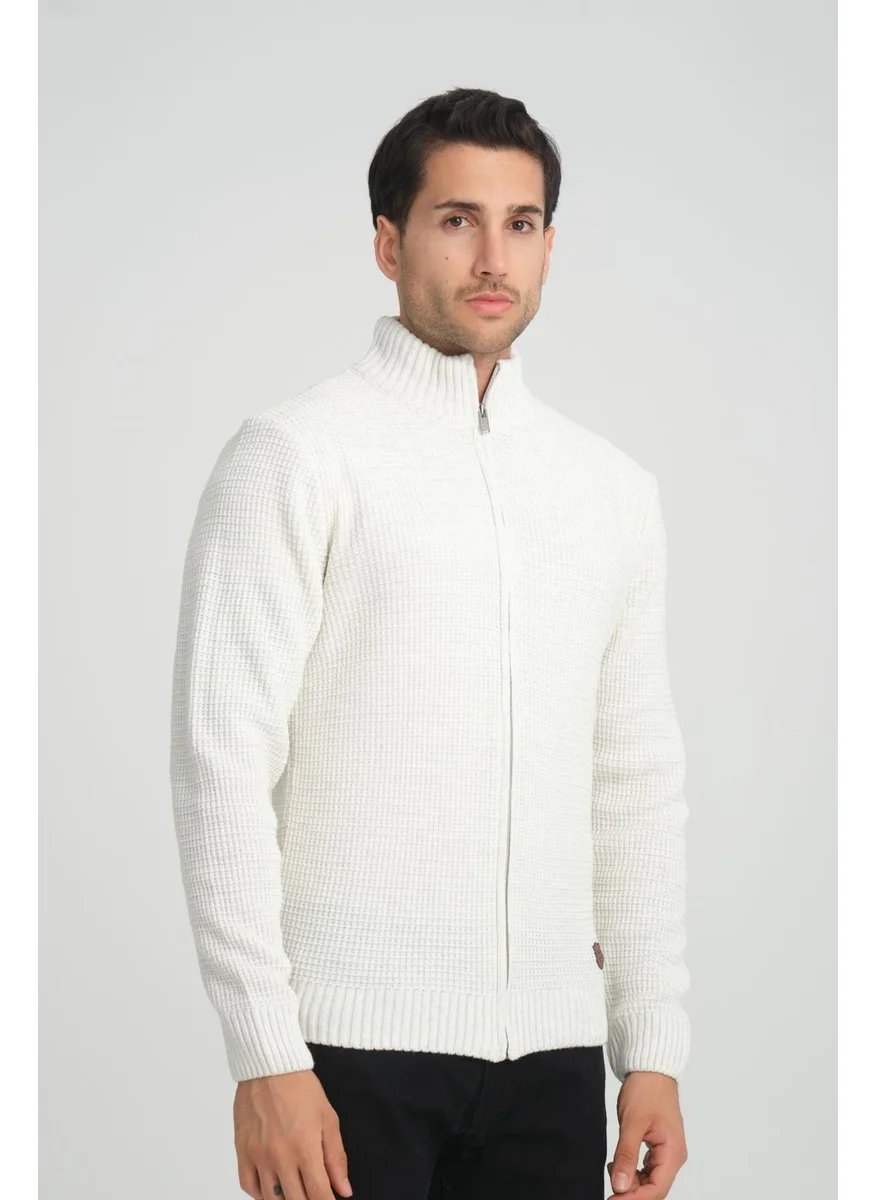 الكسندر جاردي Alexandergardı Turtleneck Zippered Knitwear Cardigan (E22-5714)